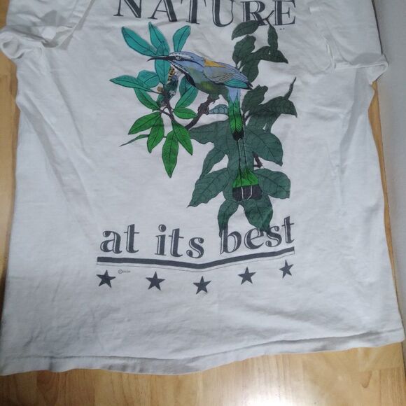 Vintage 90s Nature At It's Best Las Hadas Tropical Bird T-Shirt - Picture 8 of 10